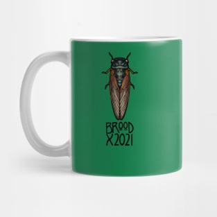 Art Nouveau Cicada Black Outline Brood X 2021 Mug